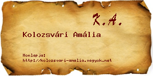 Kolozsvári Amália névjegykártya